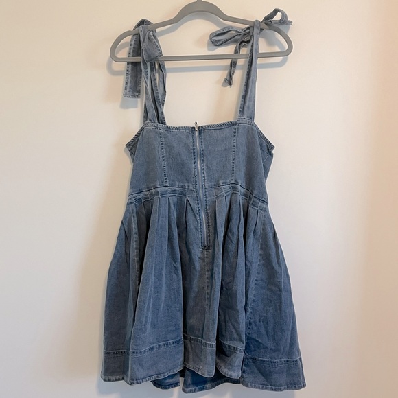NWT Tie Straps Denim Skater Dress - Picture 4 of 8